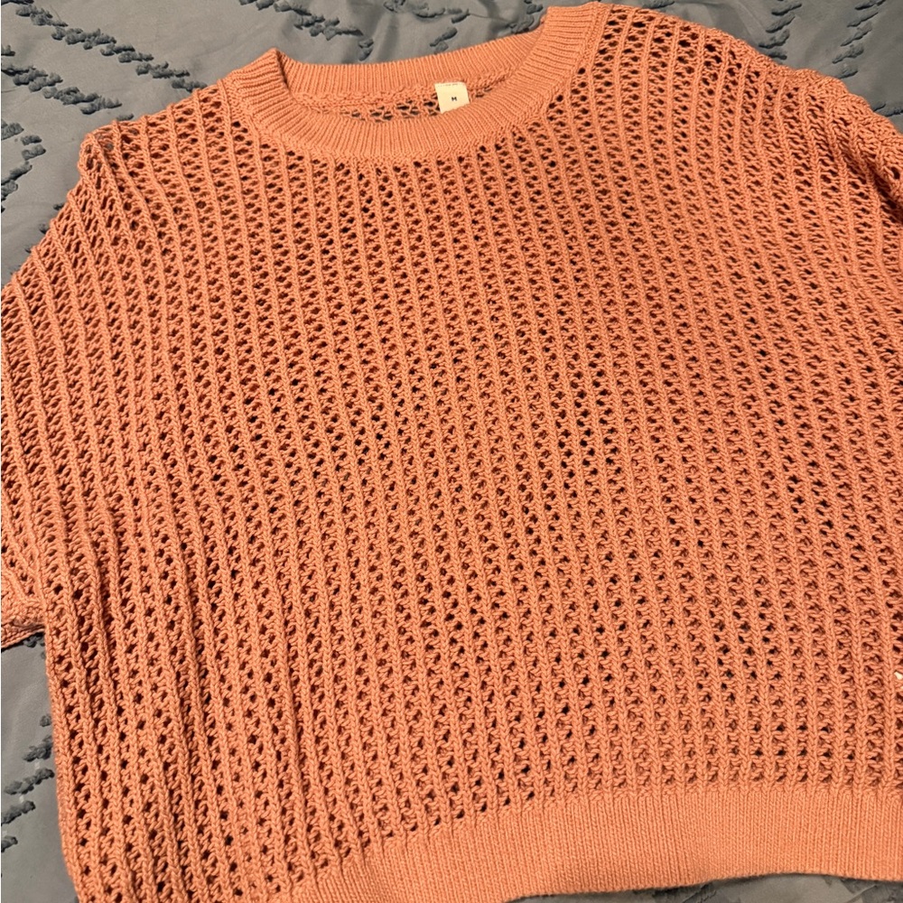 a new day Women's Open-Knit Sweater in pink